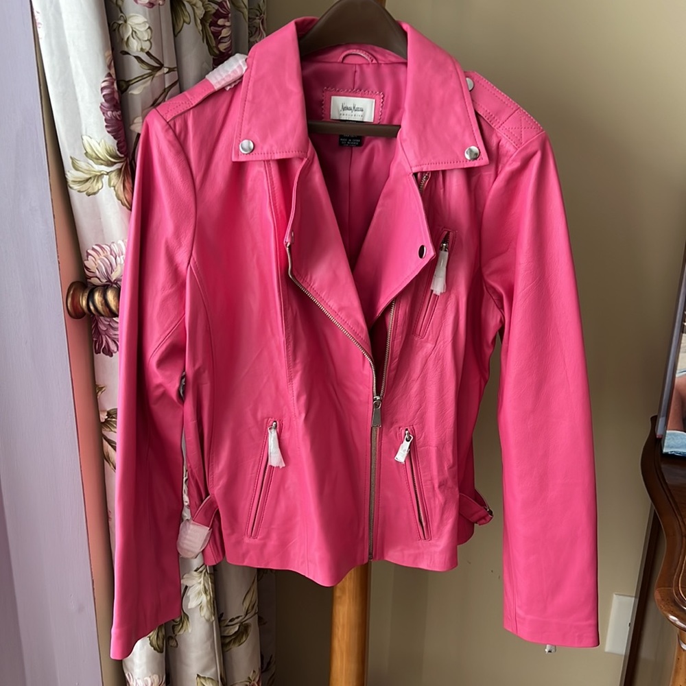 Neiman Marcus Pink Leather Jacket